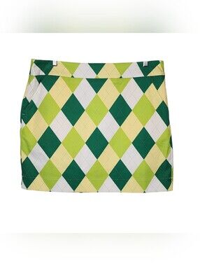 LoudMouth Ladies Women's Golf Skirt Skort Size 12 Argyle Print New With Tag